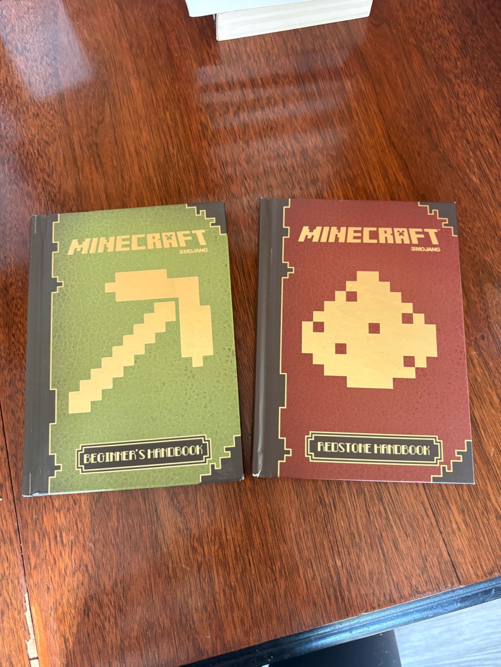 Minecraft Redstone Handbook & Beginner’s Handbook Mojang Hardcover 2 Book Lot